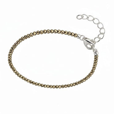 Pyrite Anklet Pair (2 Pieces) – Handmade Natural Gold Pyrite Healing & Protection Bracelet | Certified