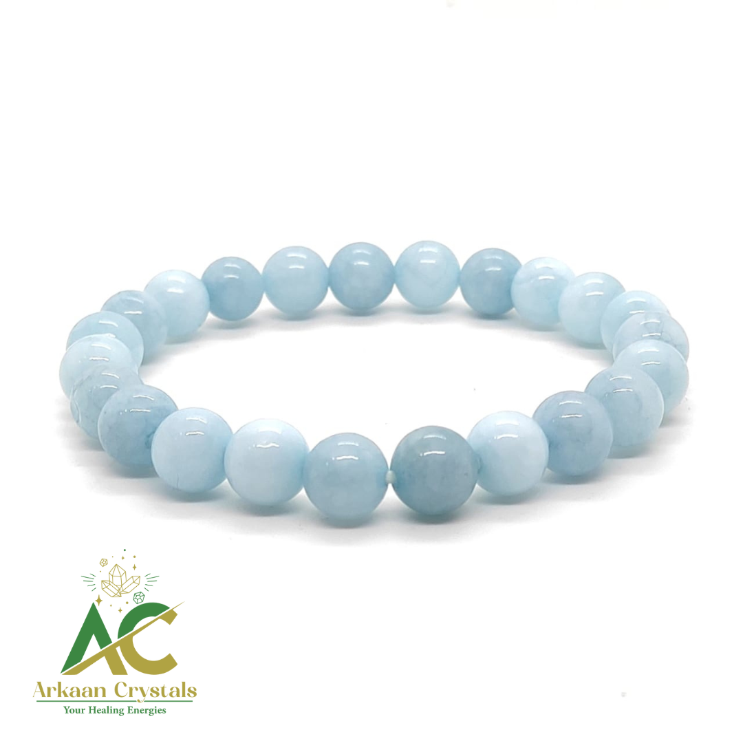 Aquamarine Crystal Natural With Certified Bracelet