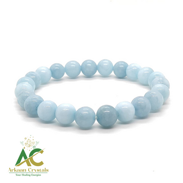 Aquamarine Crystal Natural With Certified Bracelet