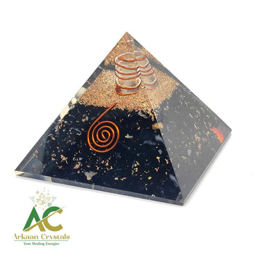 Black Tourmaline Natural Crystal Chips Orgonite Pyramid