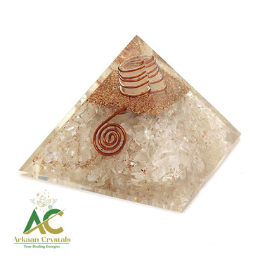 Clear Quartz Natural Crystal Chips Orgonite Pyramid