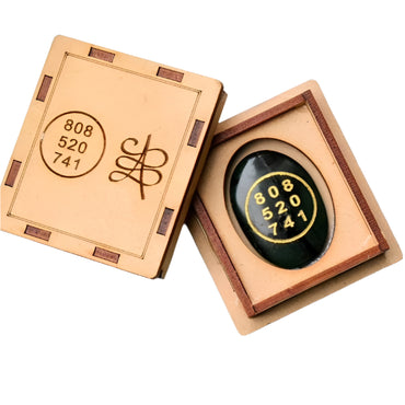 Green Jade Zibu Coin Symbol With Wood Box Natural With Certified