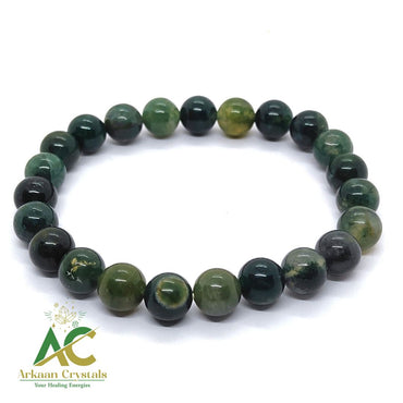 Moss Agate Natural With Certified Bracelet