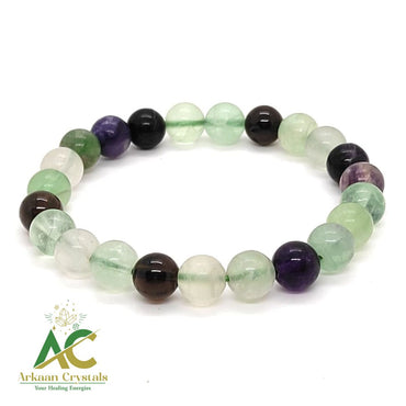 Multi Fluorite Natural With Certified Bracelet