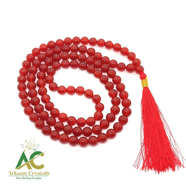 Red Onyx Natural With Certified Japa Mala 108 + 1 Beads