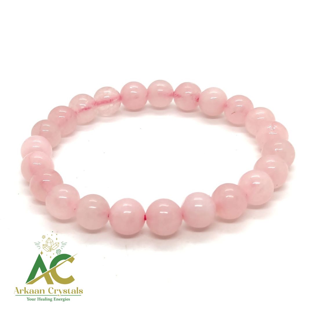 Rose Quartz Natural With Certified Bracelet