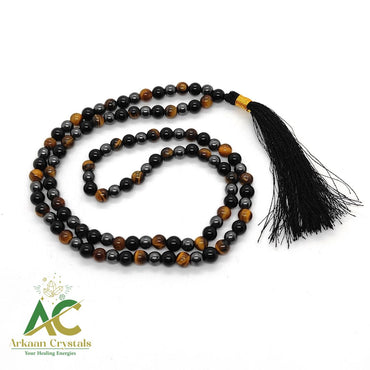 Triple Protection Natural With Certified Japa Mala 108 +1 Beads