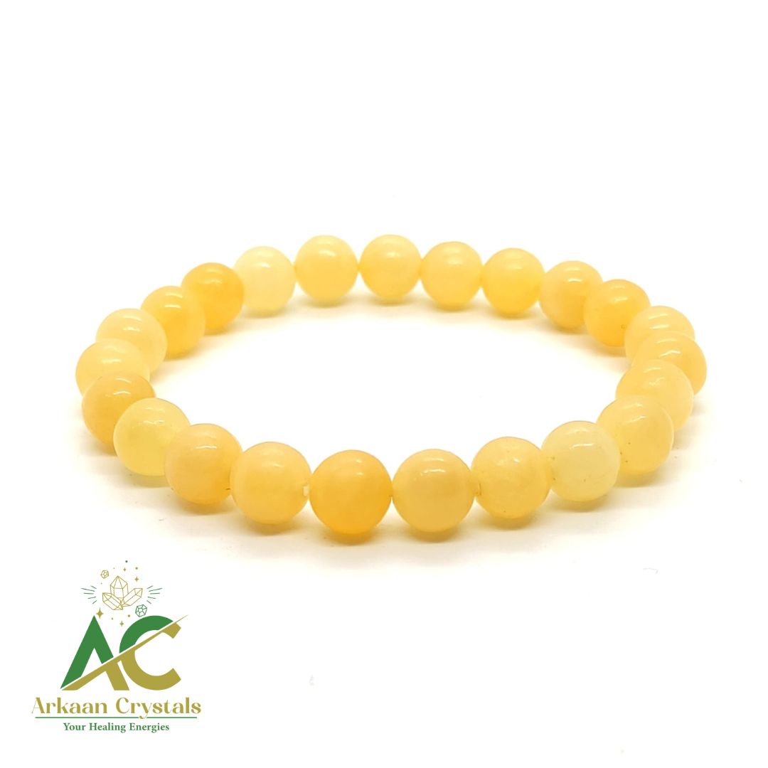Yellow Calcite Natural With Certified Bracelet