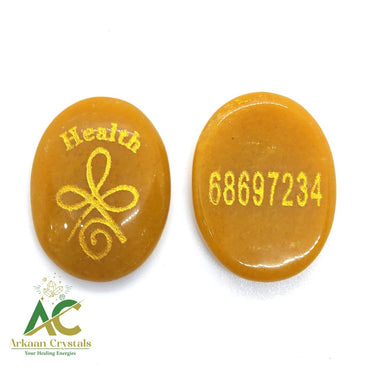 Yellow jade Health Engraved Symbol Coin Natural With Certified