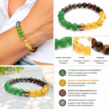 Money Magnet Natural Stone Beads With Certified Bracelet