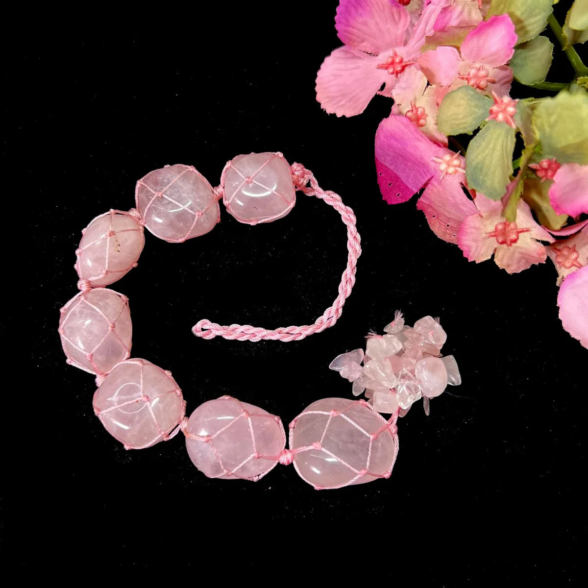 Rose Quartz Tumble Hanging – Natural Crystal for Love, Peace & Positive Energy | Certified