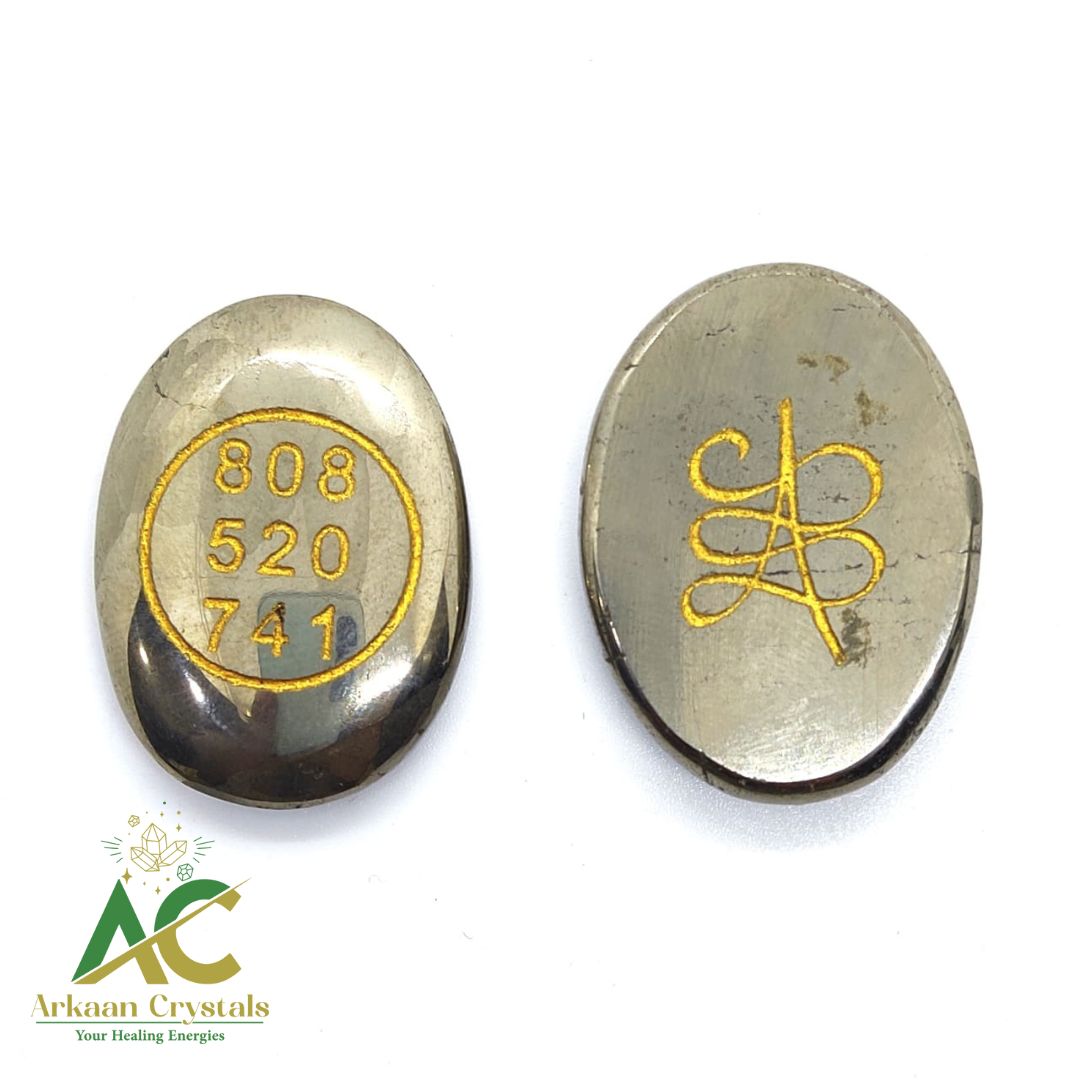 Pyrite Natural Oval Zibu Coin Symbol Natural With Certified