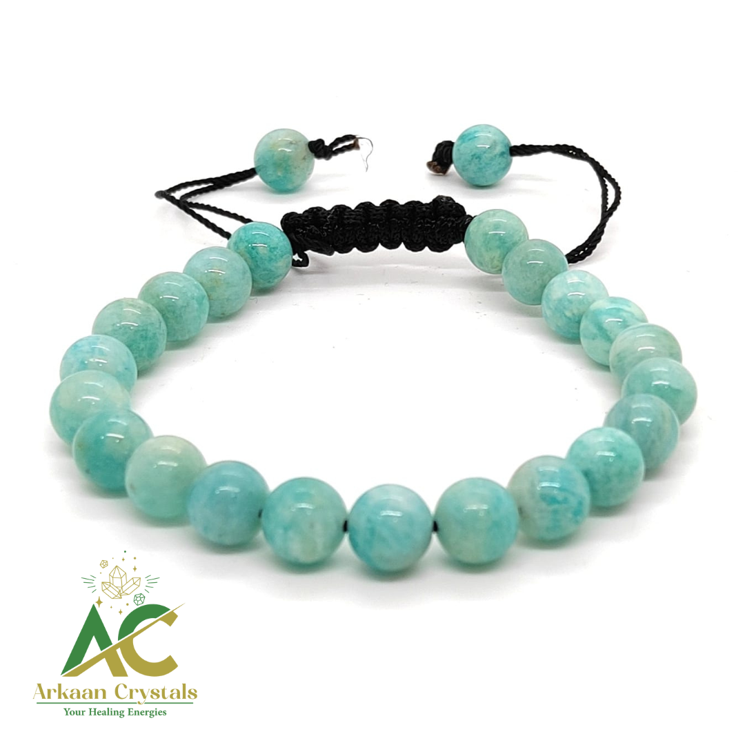 Amezonite Stone With Adjustable Natural With Certified Bracelet