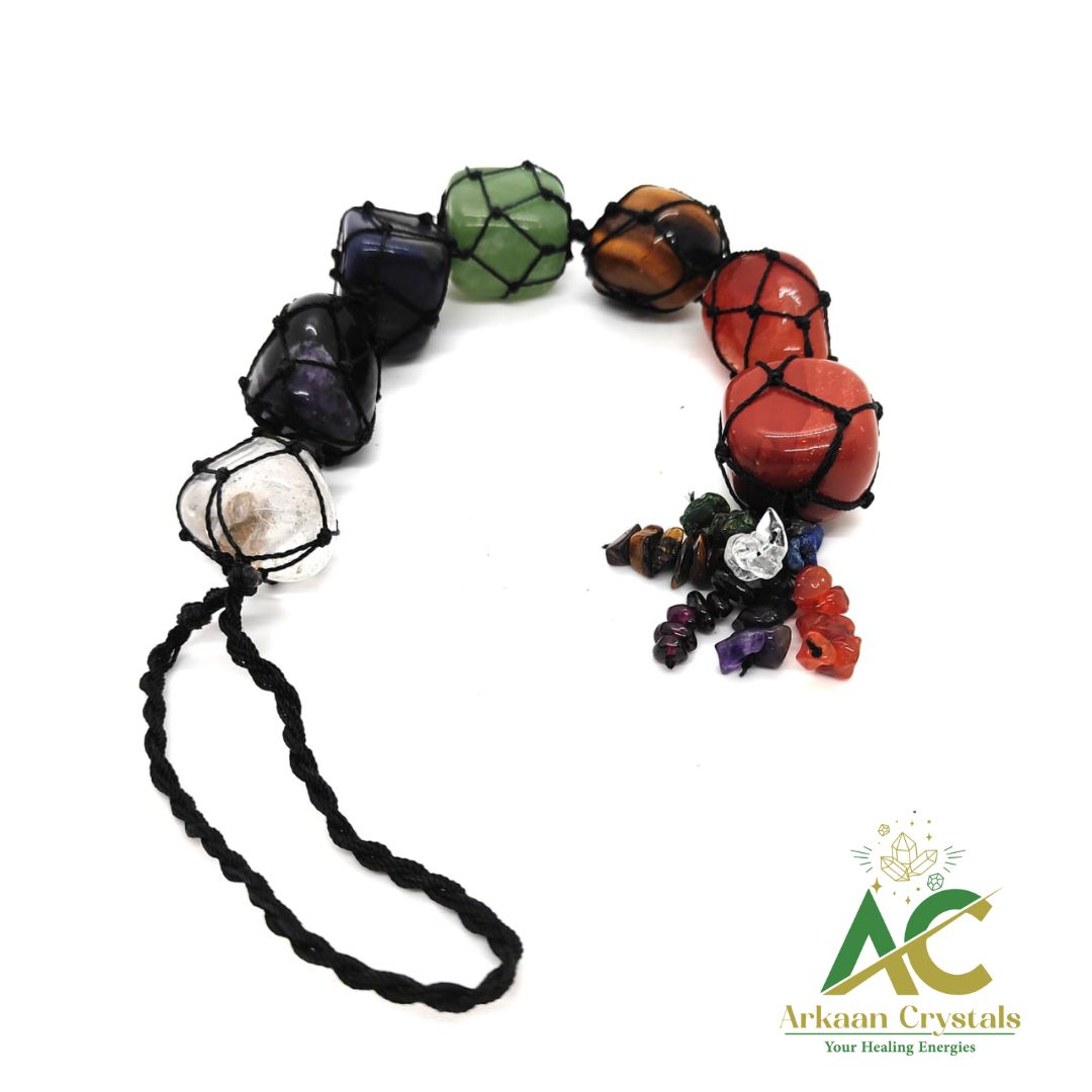 7 Chakra Tumble Stone Hanging Natural With Certified