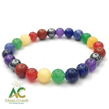 Seven Chakra Natural With Certified Stone Beads Bracelet