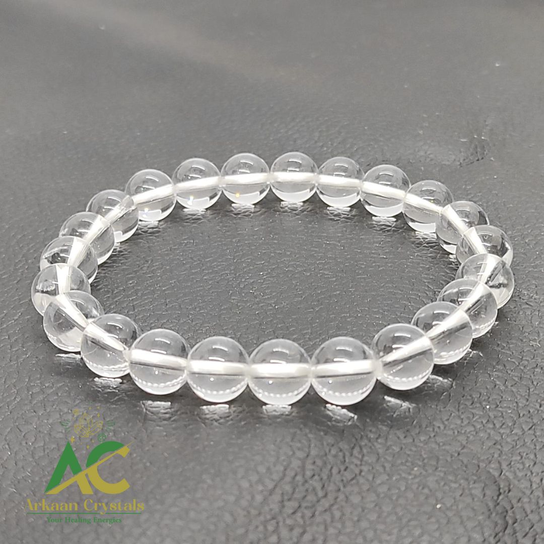Clear Quartz Crystal Natural With Certified Bracelet