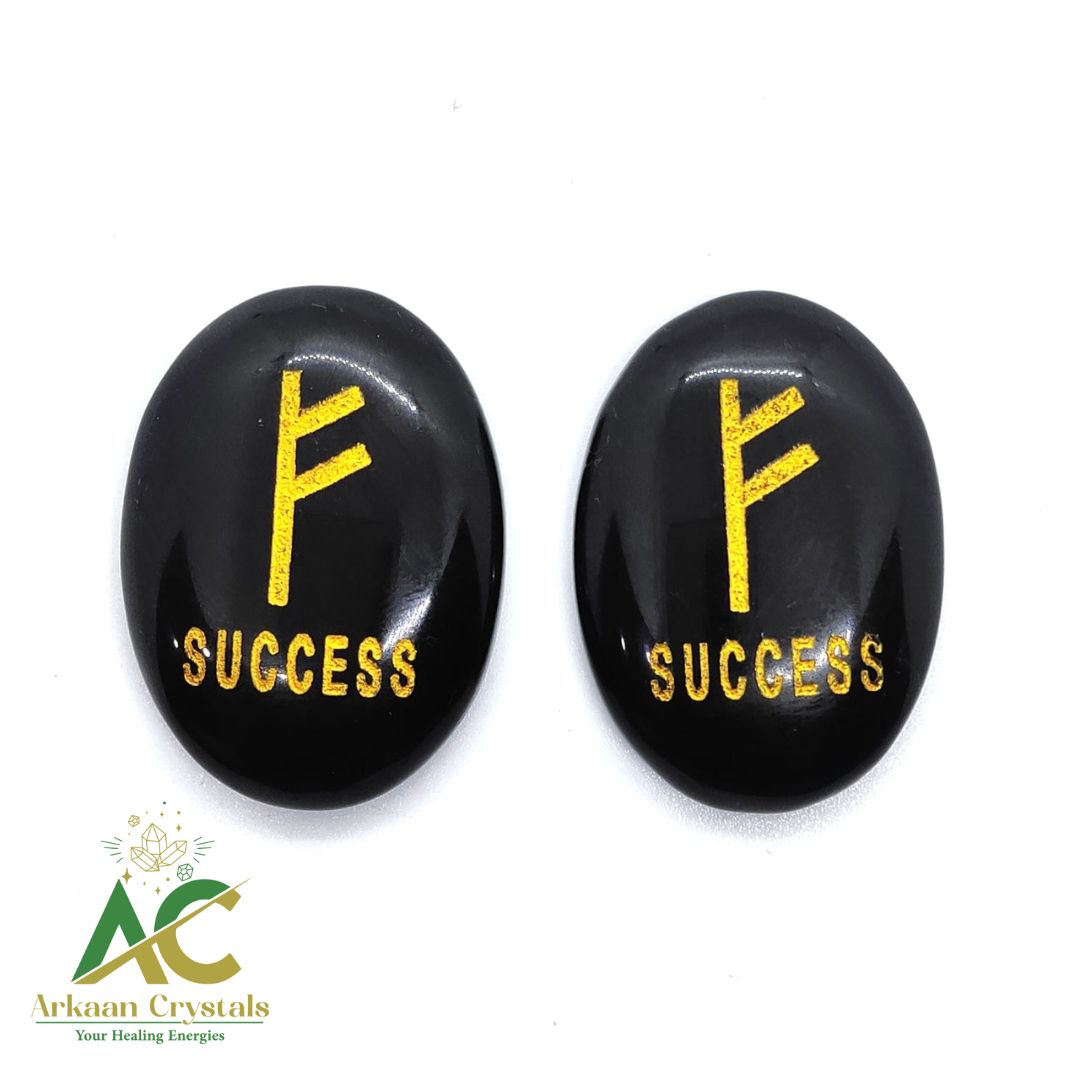 Black Agate success Symbol Coin Natural With Certified