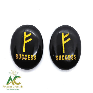 Black Agate success Symbol Coin Natural With Certified