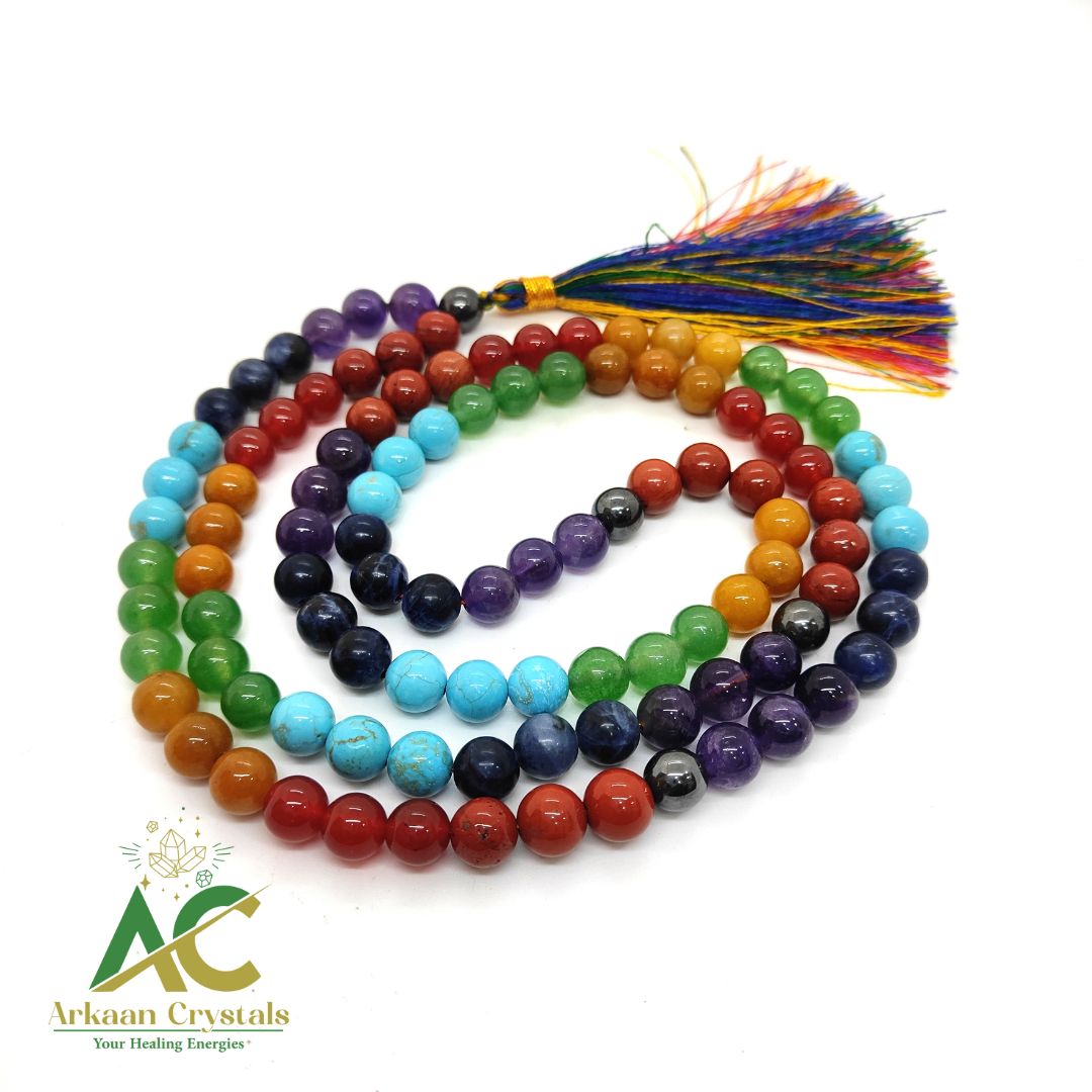 Seven Chakra Natural With Certified Japa Mala 108 + 1 Beads