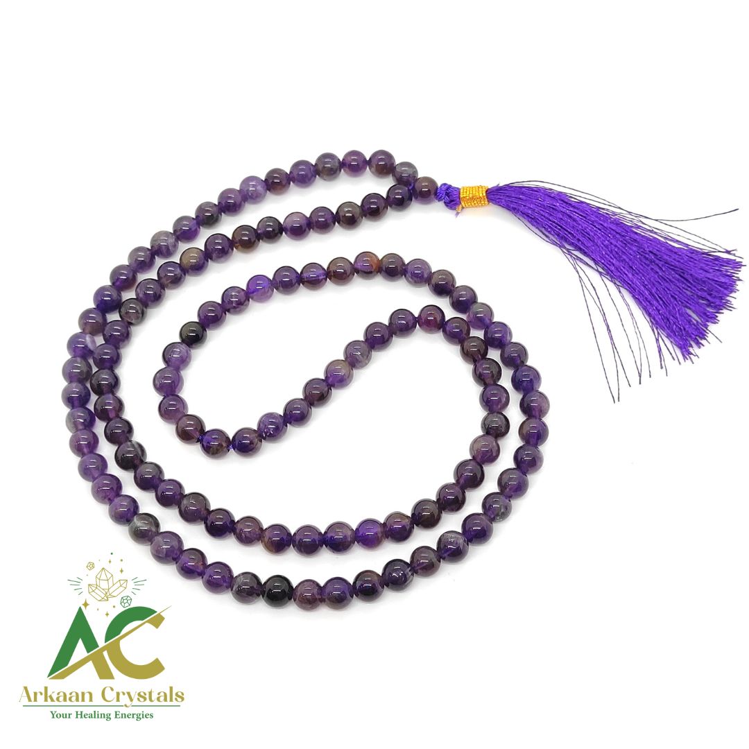 Amethyst Natural With Certified Japa Mala 108 +1 Beads