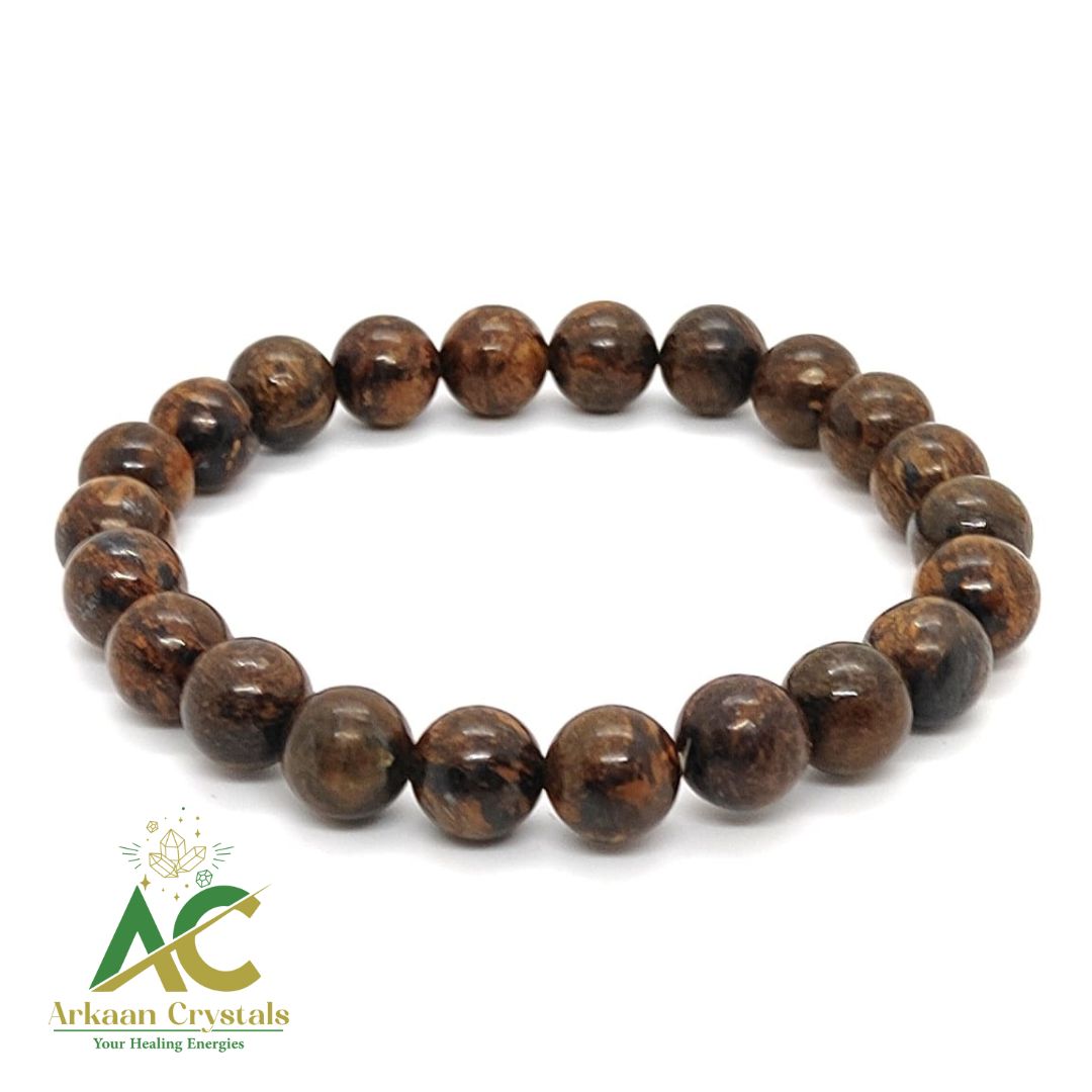 Bronzite Round Bead Natural With Certified  Bracelet