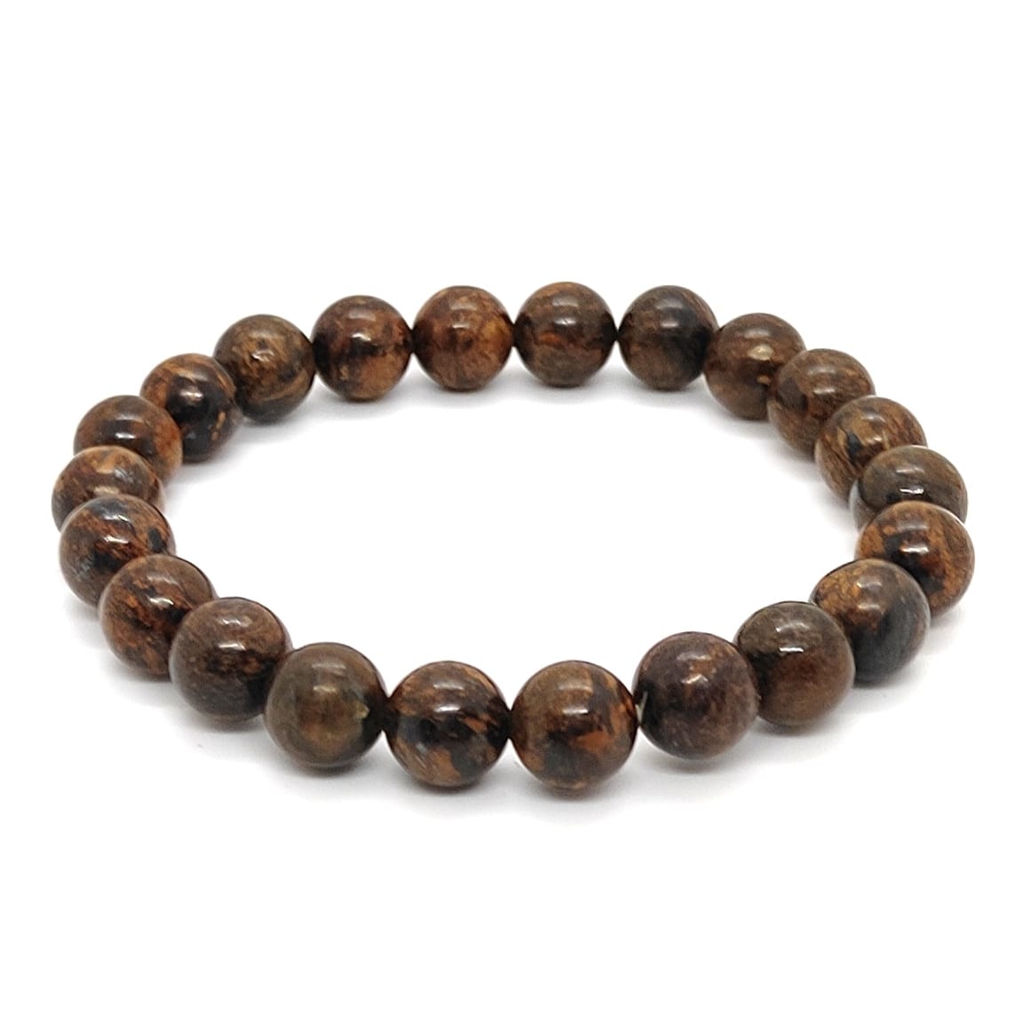 Bronzite Round Bead Natural With Certified  Bracelet