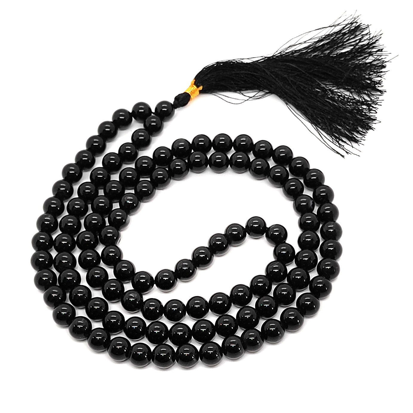 Black Tourmaline Natural With Certified 108+1 Beads Japa Mala