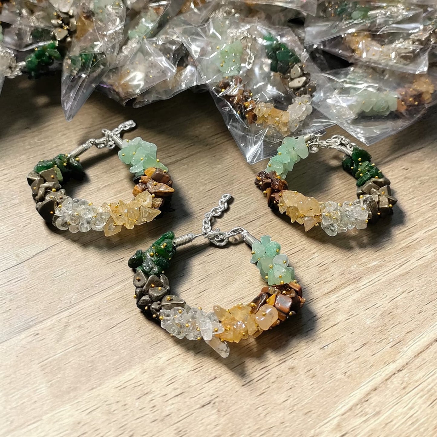 Dhan Yog Chips Bracelet – Natural Crystal | Certified Wealth, Prosperity & Money Attraction | For Men & Women