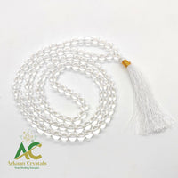 Clear Quartz Natural With Certified Japa Mala 108 + 1 Beads