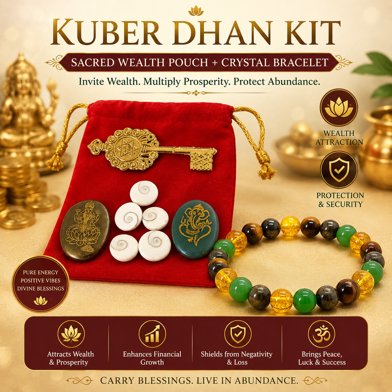 Kuber Dhan Kit — Kuber Potli + Money Magnet Bracelet