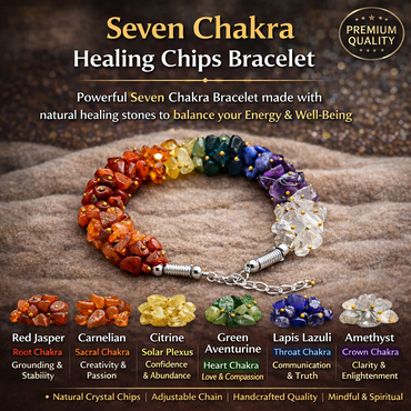 7 Chakra Chips Bracelet – Balance, Healing & Positive Energy