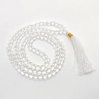 Clear Quartz Natural With Certified Japa Mala 108 + 1 Beads
