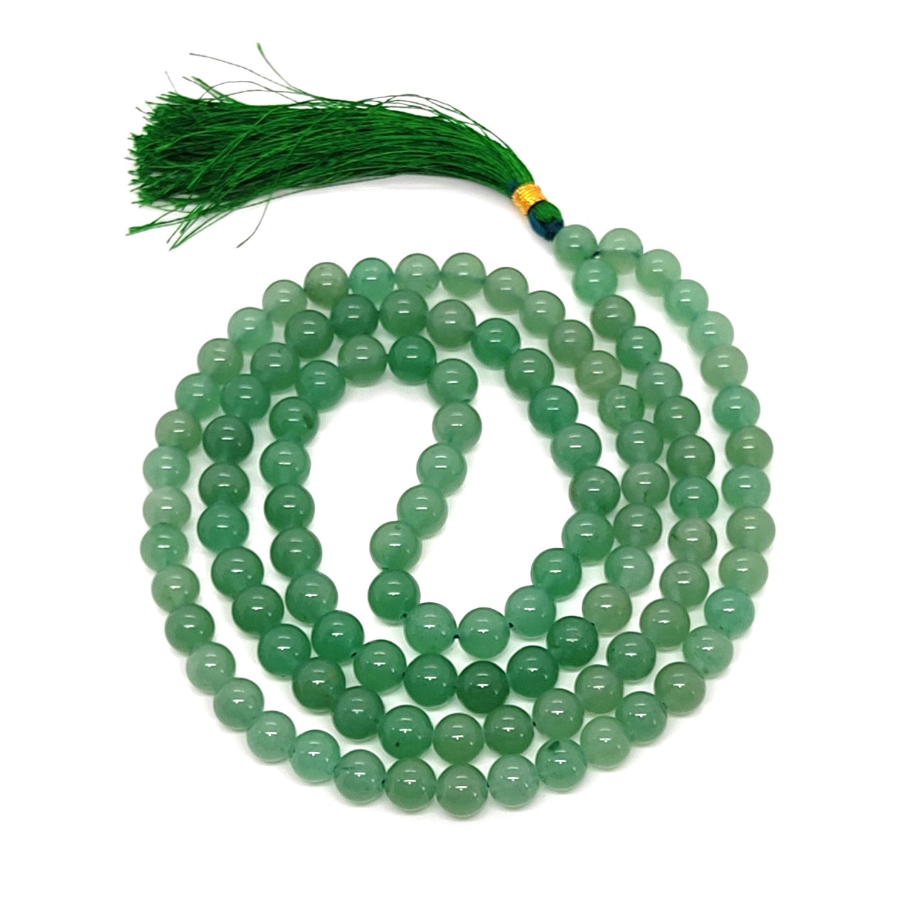 Green Aventurine Natural With Certified Japa Mala 108 + 1 Beads
