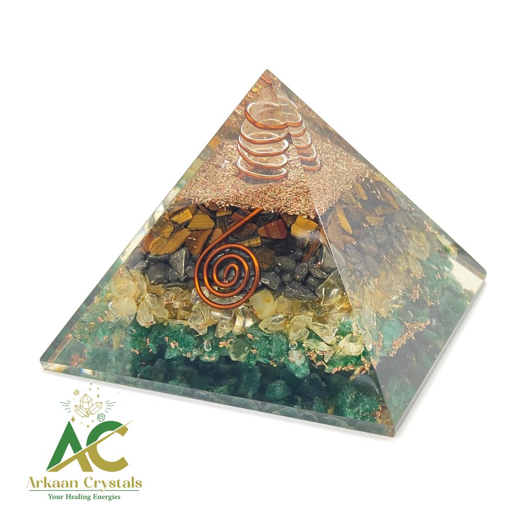 Money Magnet Natural Crystal Chips Orgonite Pyramid