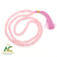 Rose Quartz Natural With Certified Japa Mala 108 + 1 Beads