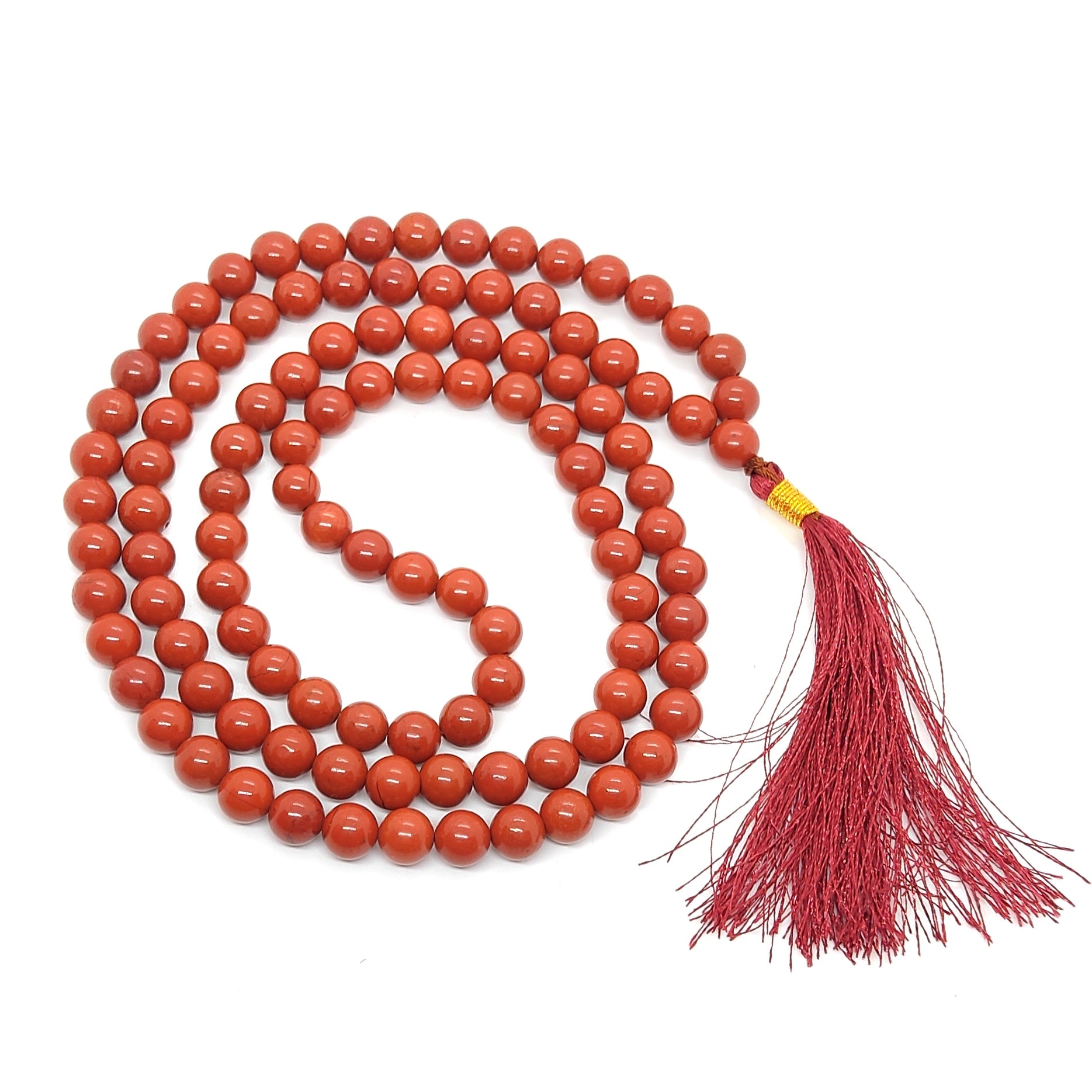 Red Jasper Natural With Certified Japa Mala 108+1 Beads
