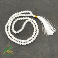 White Agate Natural With Certified Japa Mala 108 + 1 Beads