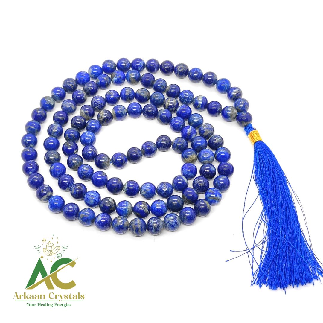 Lapis Lazuli Natural With Certified Japa Mala 108 + 1 Beads
