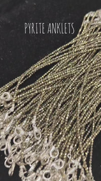 Pyrite Anklet Pair (2 Pieces) – Handmade Natural Gold Pyrite Healing & Protection Bracelet | Certified