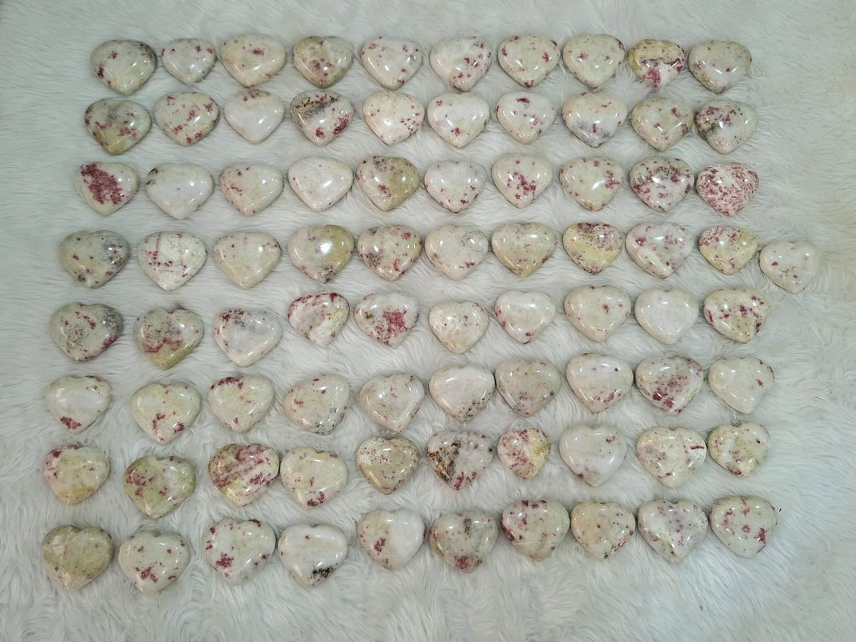 Natural Cinnabrite Hearts | 83-Piece Wholesale Lot • 8 kg