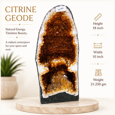 ⚡ LIMITED STOCK | Premium Citrine Geode Cave | 21.250 kg | 18 Inch | Free Shipping
