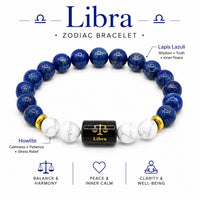 Aquarius Zodiac Bracelet | Amethyst & Lapis Lazuli