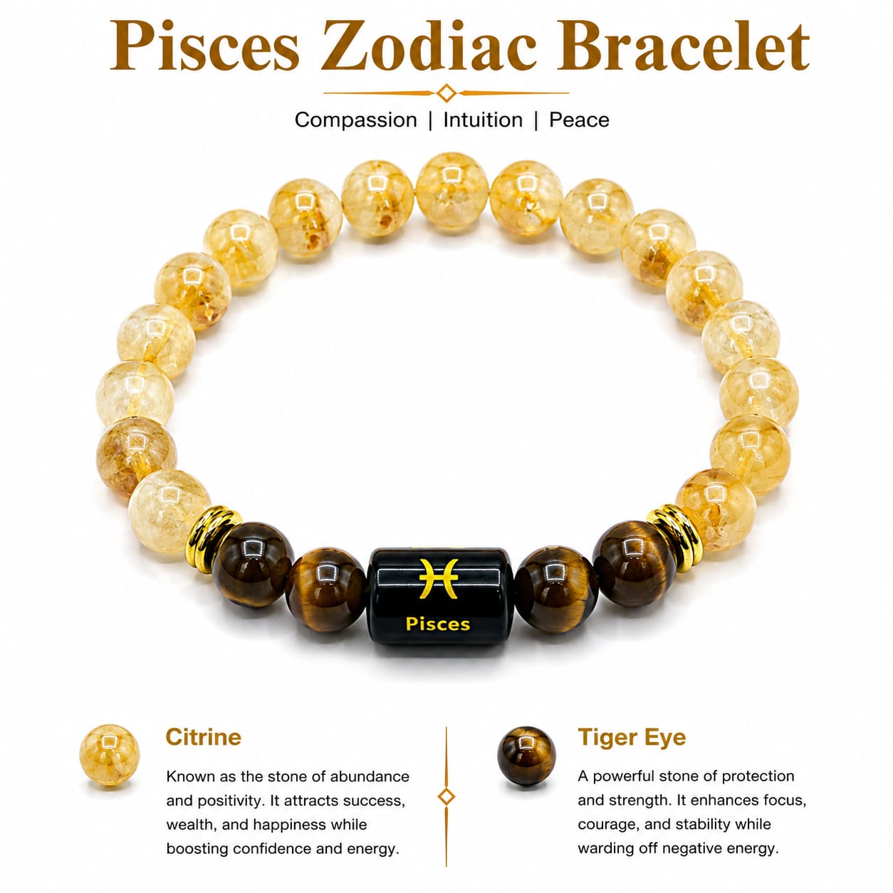 Aquarius Zodiac Bracelet | Amethyst & Lapis Lazuli