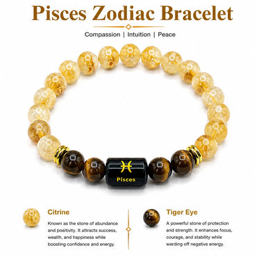 Aquarius Zodiac Bracelet | Amethyst & Lapis Lazuli