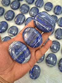 Natural Lapis Lazuli Palm Stones Wholesale Lot – 50 Pieces | 5.8 kg