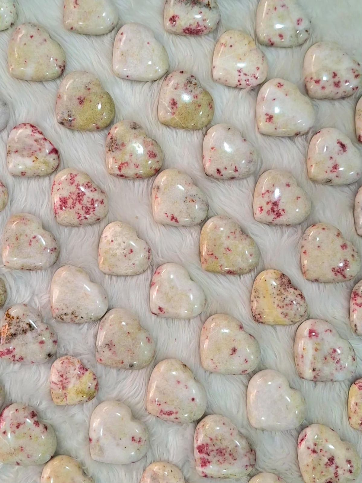 Natural Cinnabrite Hearts | 83-Piece Wholesale Lot • 8 kg