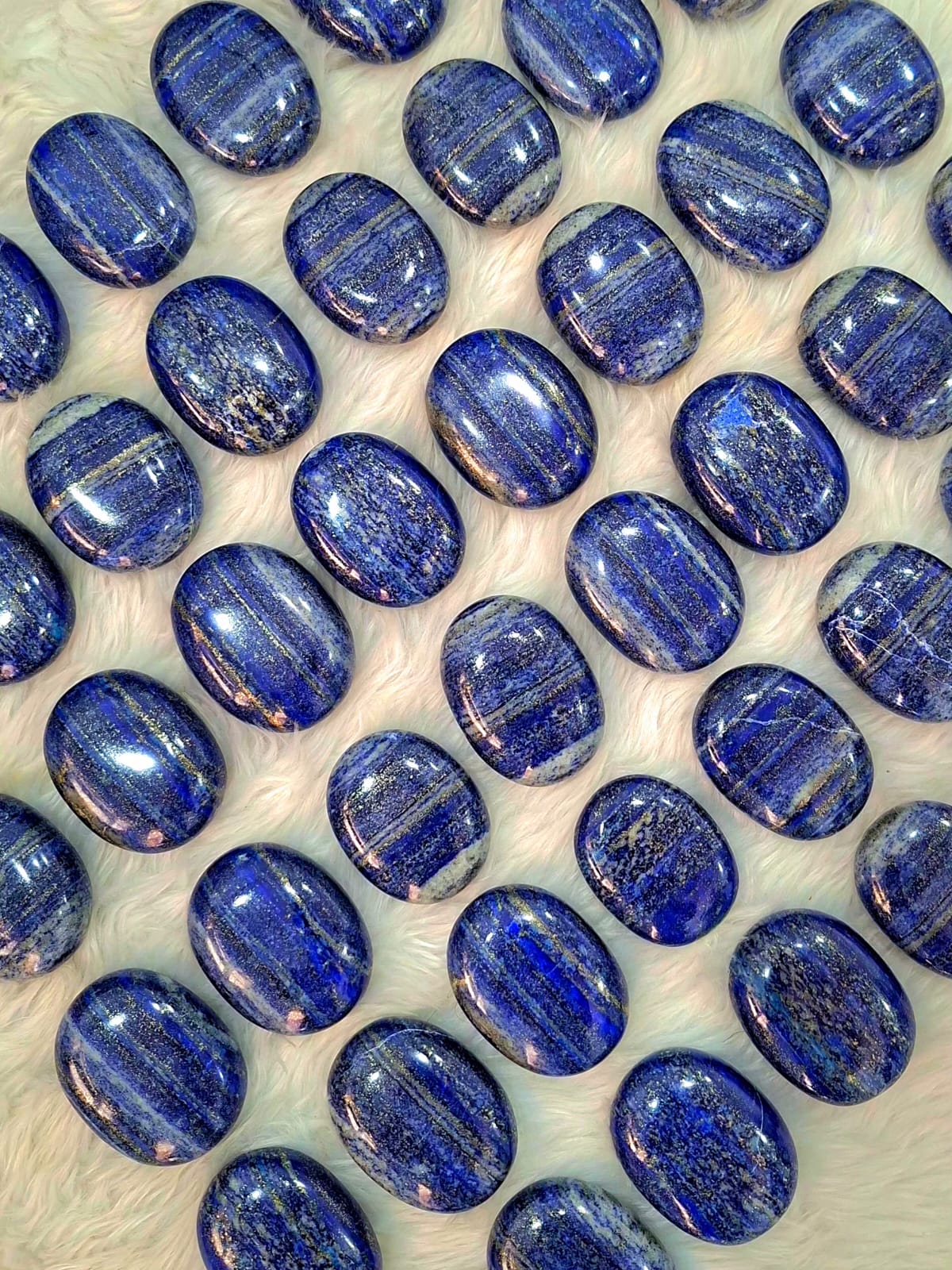 Natural Lapis Lazuli Palm Stones Wholesale Lot – 50 Pieces | 5.8 kg