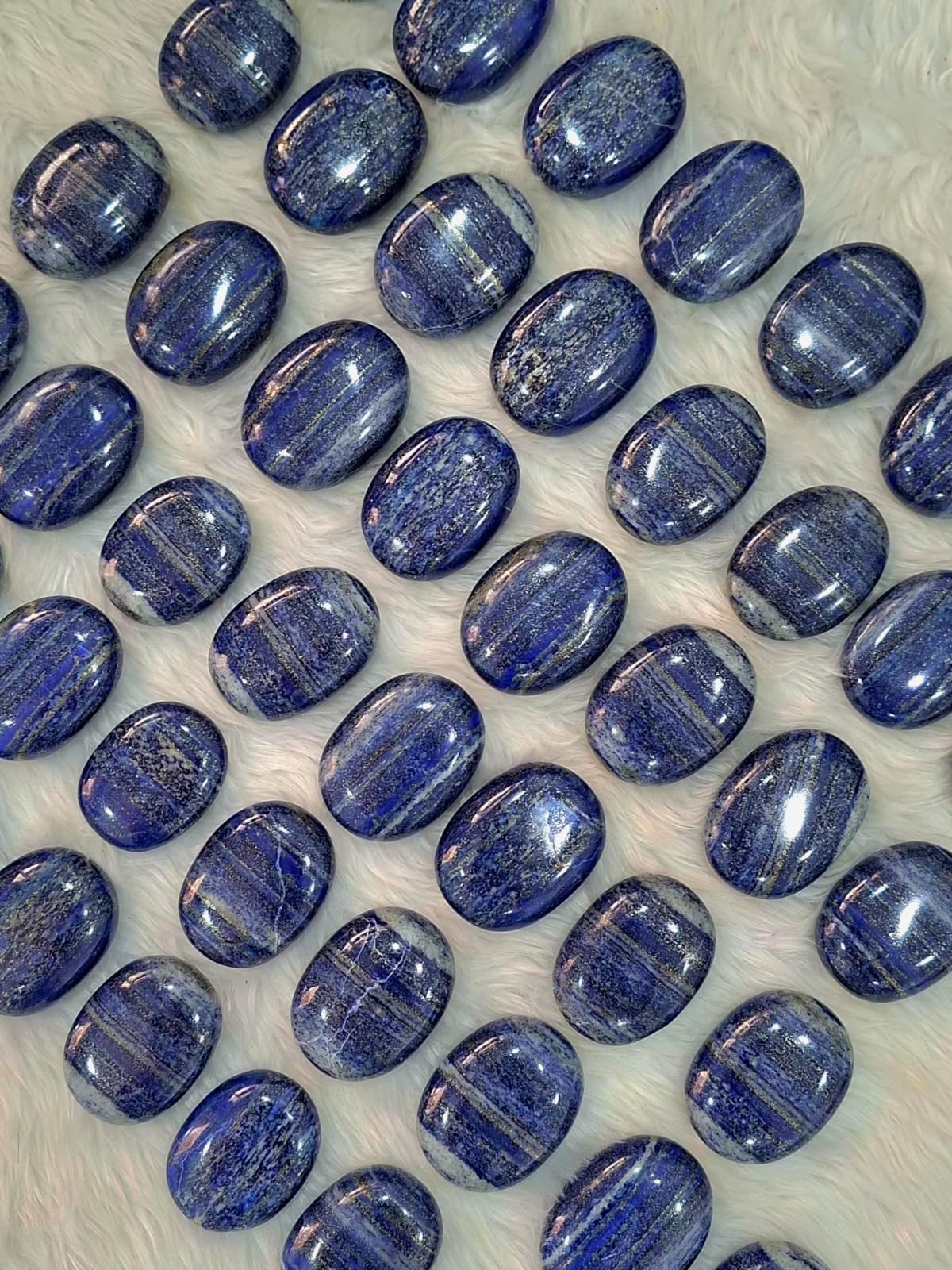 Natural Lapis Lazuli Palm Stones Wholesale Lot – 50 Pieces | 5.8 kg