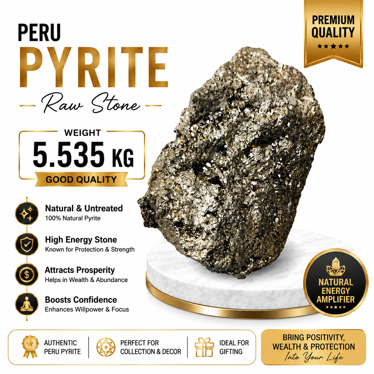 Peru Pyrite Raw Stone – 5.535 KG