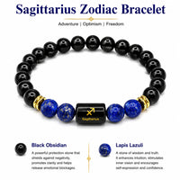 Aquarius Zodiac Bracelet | Amethyst & Lapis Lazuli